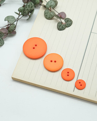 Bouton à coudre : orange mat 2 trous - Mercerine