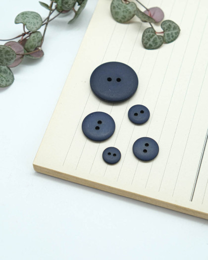 Bouton Polyester Mat Bleu