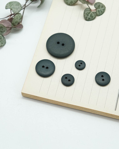 Bouton Polyester Mat Vert Canard