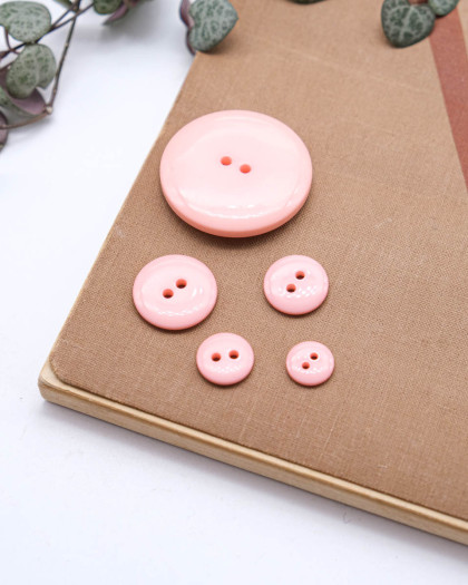 Bouton à coudre : rose brillant 2 trous - Mercerine