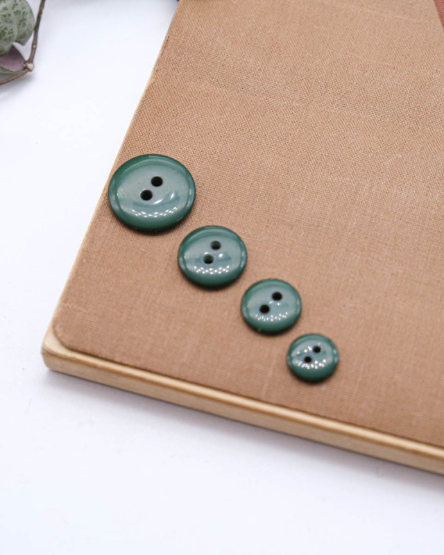 Bouton à coudre : vert brillant 2 trous - Mercerine