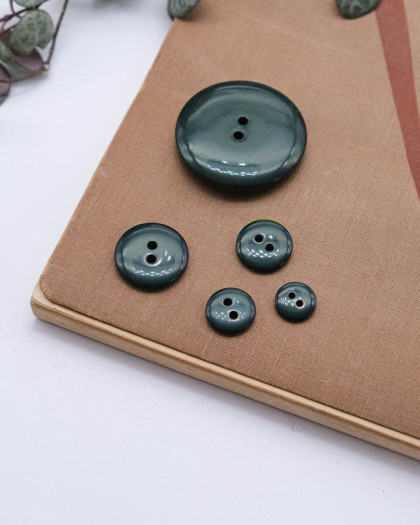 Bouton Polyester Brillant Vert Canard