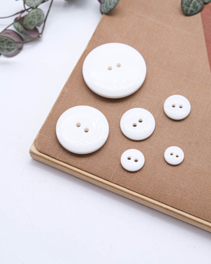 Bouton Polyester Brillant Blanc