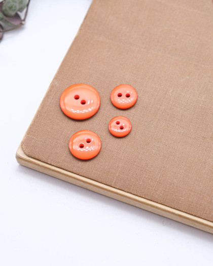 Bouton Polyester Brillant Orange