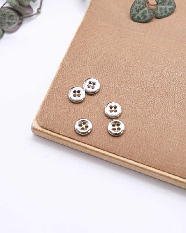 Bouton Zamac Argent & Or - Mercerine