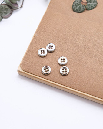 Bouton Zamac Argent & Or - Mercerine