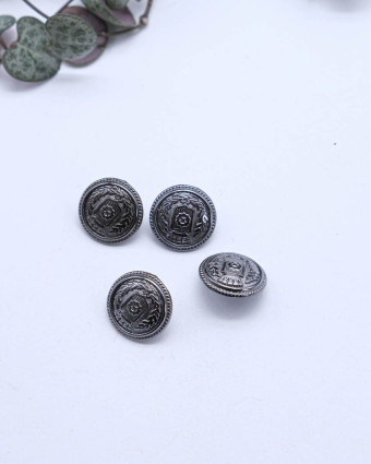 Bouton fantaisie à coudre : écusson couronne épis à pied - Mercerine