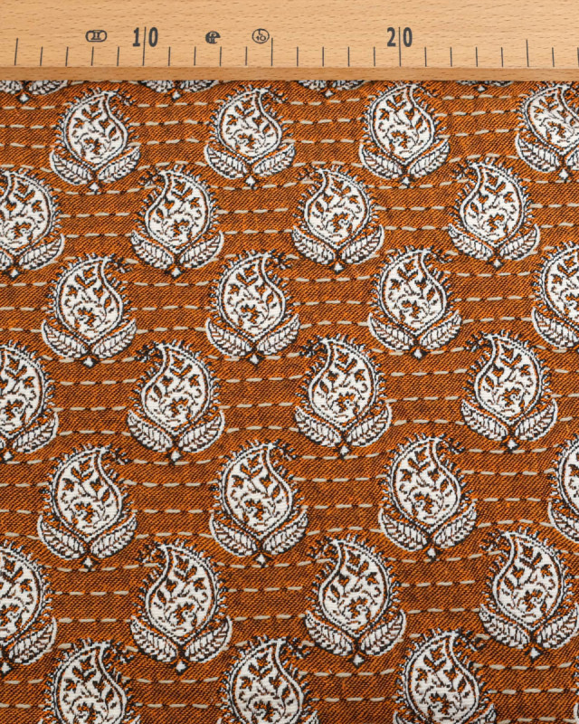 Tissu Jacquard Allover Bombay Curry - Mercerine