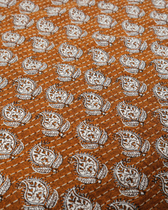 Tissu Jacquard Allover Bombay Curry - Mercerine