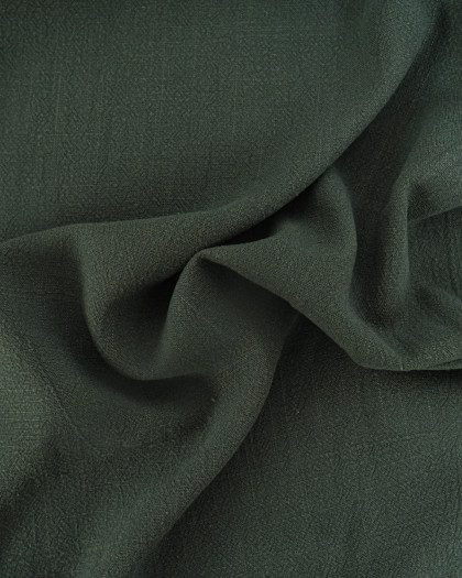 Tissu Lin Lavé Viscose Vert Sapin Luna - Mercerine
