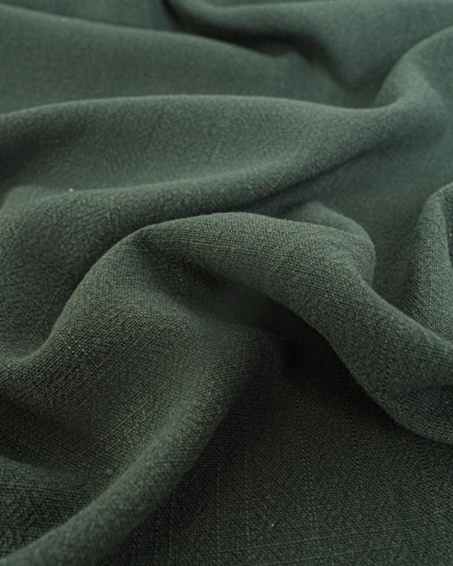 Tissu Lin Lavé Viscose Vert Sapin Luna - Mercerine