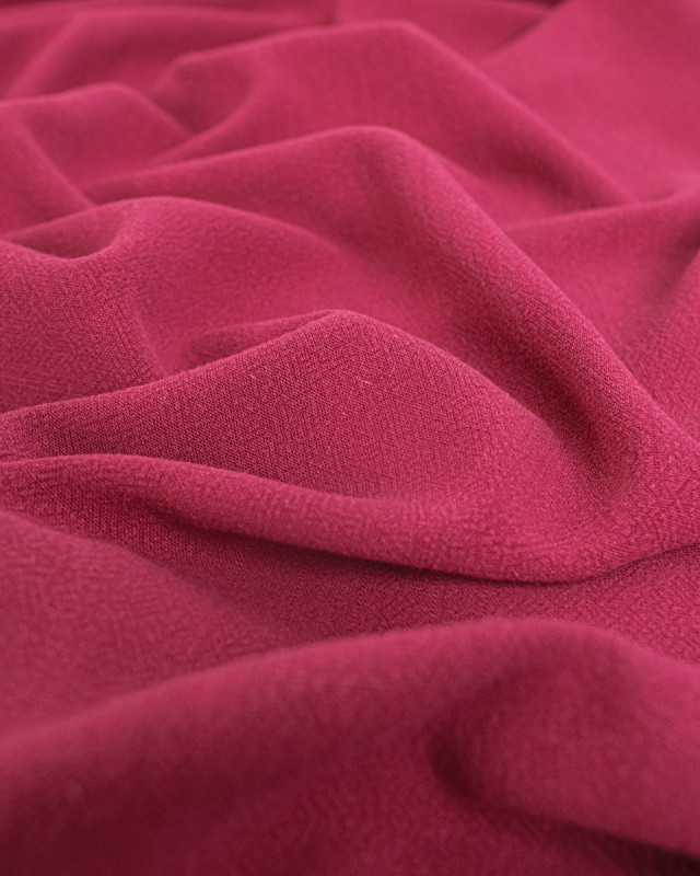 Tissu Lin Lavé Viscose Framboise Luna - Mercerine