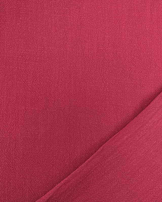 Tissu Lin Lavé Viscose Framboise Luna - Mercerine