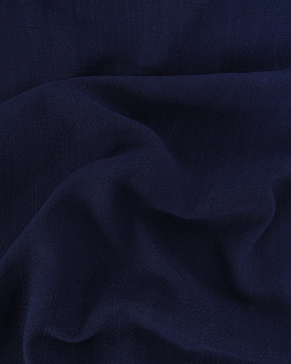 Tissu Lin Lavé Viscose Bleu Marine Luna - Mercerine