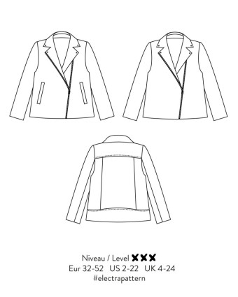 Patron Veste ELECTRA Femme - Atelier Scammit - Mercerine