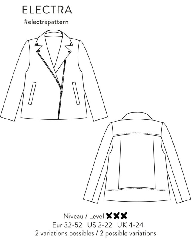 Patron Veste ELECTRA Femme - Atelier Scammit - Mercerine