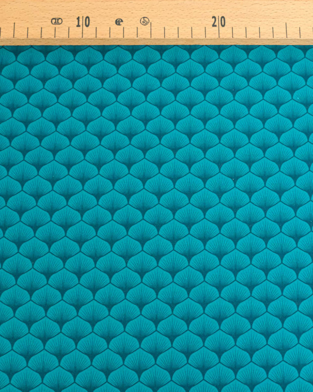 Popeline de coton Osaka Bleu Vert - Mercerine