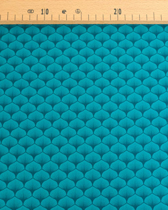 Popeline de coton Osaka Bleu Vert - Mercerine