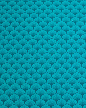 Popeline de coton Osaka Bleu Vert - Mercerine