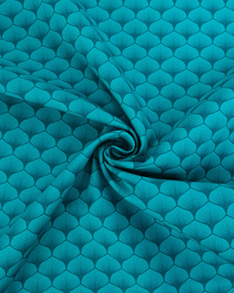 Popeline de coton Osaka Bleu Vert