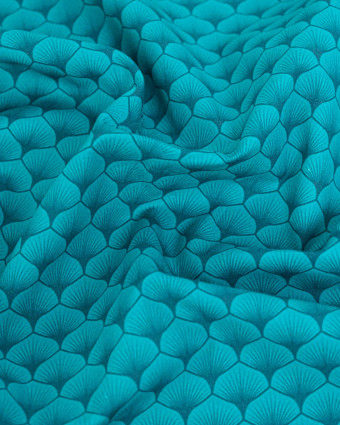 Popeline de coton Osaka Bleu Vert - Mercerine