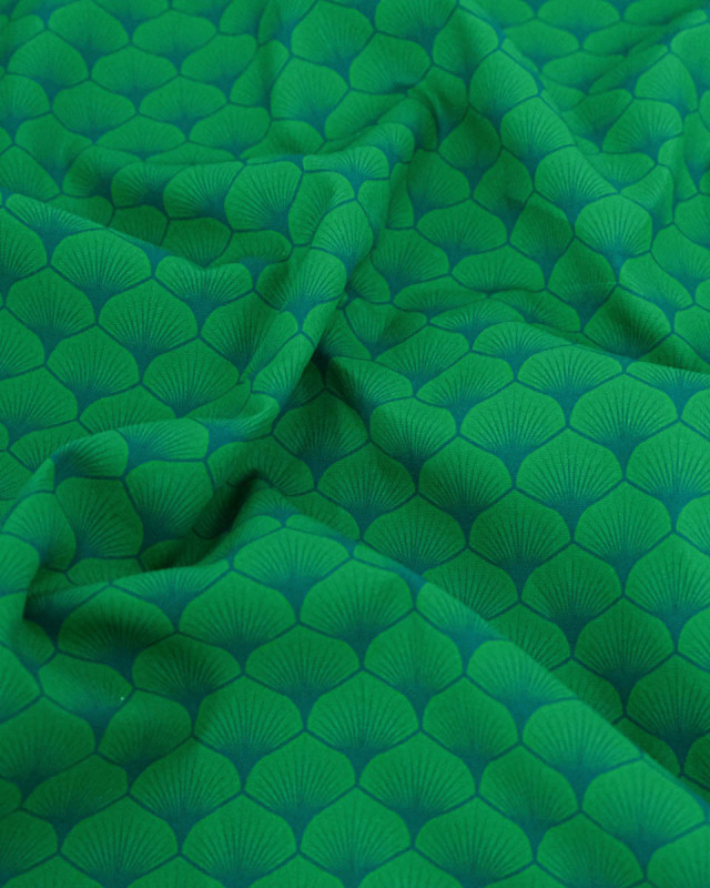 Popeline de coton Osaka Vert - Mercerine
