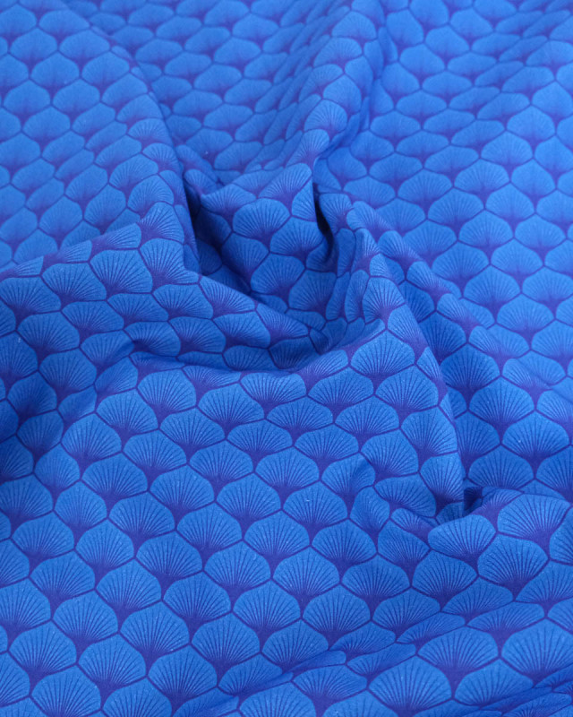 Popeline de coton Osaka Bleu - Mercerine