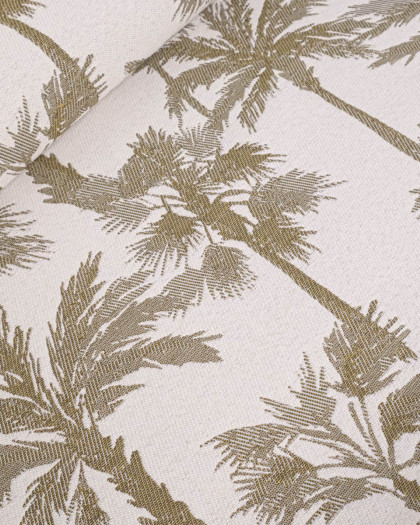 Tissu Jacquard Palmier Vert