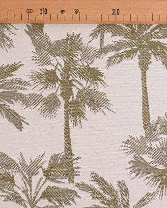 Tissu Jacquard Palmier Vert - Mercerine