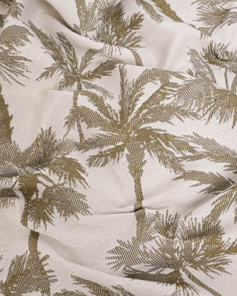 Tissu Jacquard Palmier Vert - Mercerine