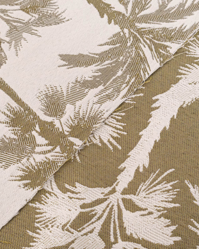 Tissu Jacquard Palmier Vert - Mercerine