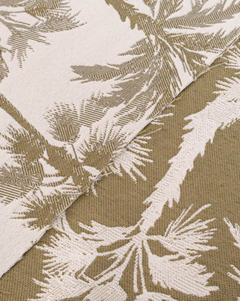 Tissu Jacquard Palmier Vert - Mercerine