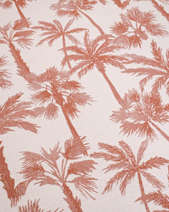 Tissu Jacquard Palmier Terracotta - Mercerine