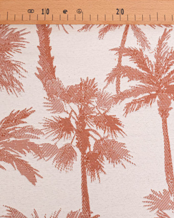 Tissu Jacquard Palmier Terracotta - Mercerine
