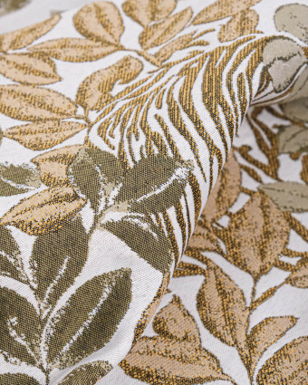 Tissu Jacquard Tigre Vert Or - Mercerine