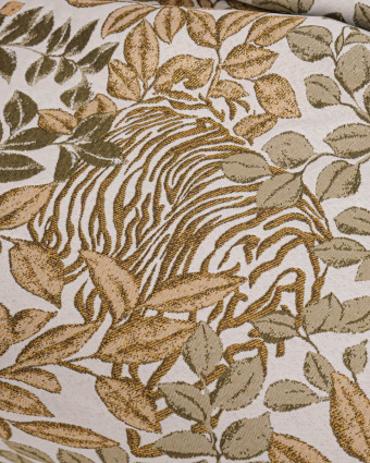 Tissu Jacquard Tigre Vert Or - Mercerine
