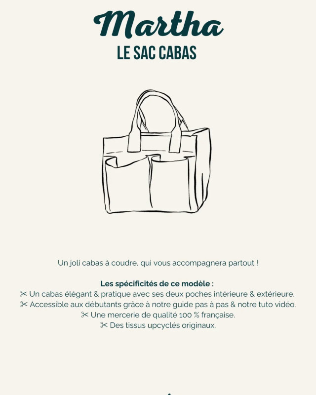 Patron couture Le Sac Cabas MARTHA - Maéli Paris - Mercerine