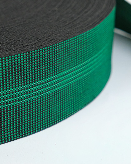 Sangle Elastique Motifs Géométriques Noirs et Verts - Mercerine