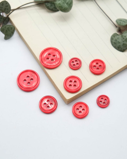 Bouton Bourrelet Vernis - Rouge