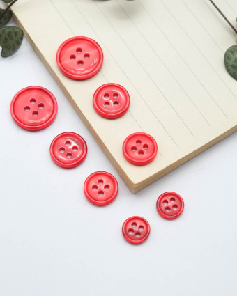 Bouton Bourrelet Vernis - Rouge - Mercerine