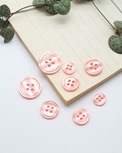 Bouton Bourrelet Vernis - Rose  - Mercerine
