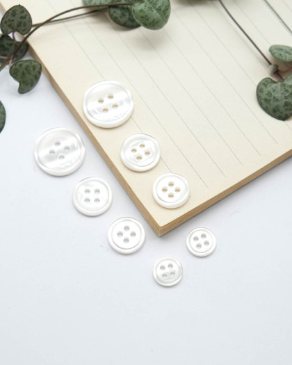 Bouton Bourrelet Vernis - Blanc