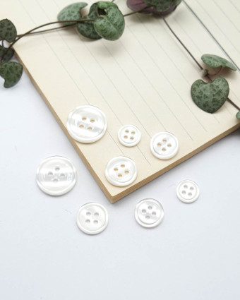 Bouton Bourrelet Vernis - Blanc - Mercerine