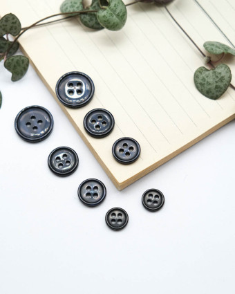 Bouton Bourrelet Vernis - Bleu Marine - Mercerine