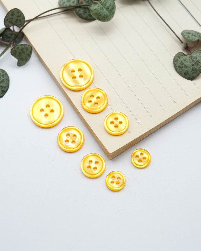 Bouton Bourrelet Vernis - Jaune - Mercerine