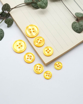 Bouton Bourrelet Vernis - Jaune - Mercerine