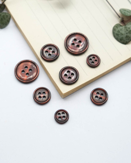 Bouton Bourrelet Vernis - Marron - Mercerine