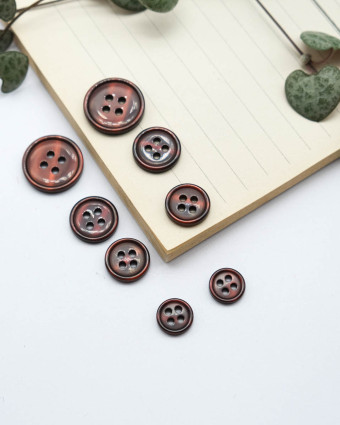 Bouton Bourrelet Vernis - Marron - Mercerine