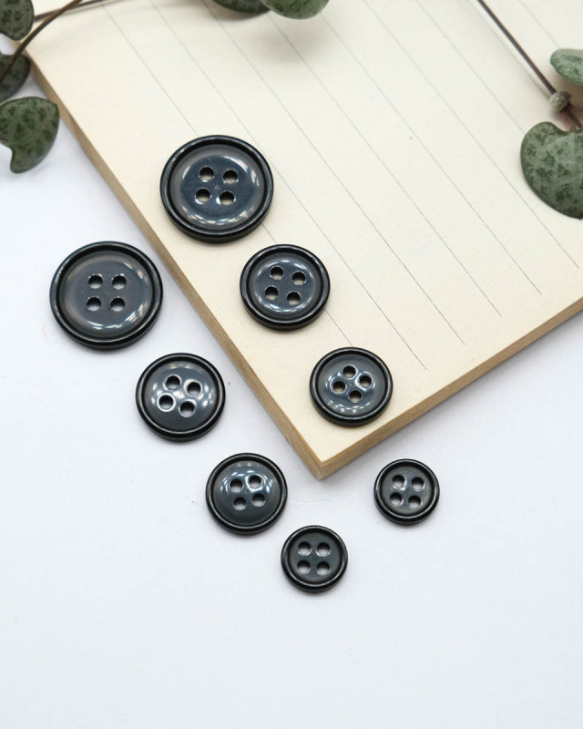 Bouton Bourrelet Vernis - Noir - Mercerine