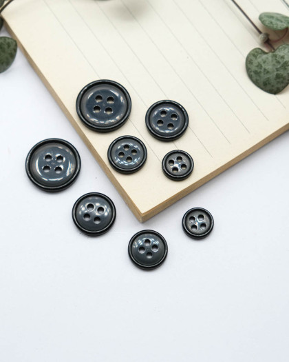 Bouton Bourrelet Vernis - Noir